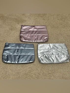 ULTA Beauty Set of Three Metallic Puffer Cosmetic Bags/Cases‎ NWOT